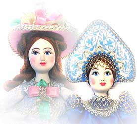 сувенирные фарфоровые куклы ручной работы на основе статуэтки