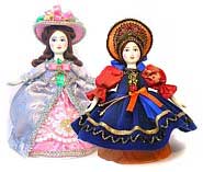 сувенирные куклы на конусе в старинныз светских нарядах