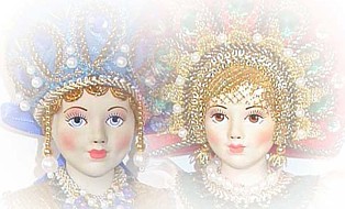большие подвесные сувенирные куклы в русских национальных костюмах