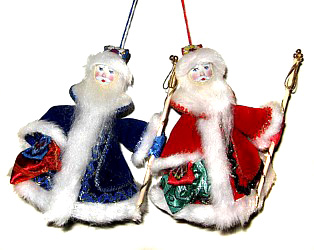 куклы Дед Мороз сувенирные подвесные малые