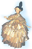 женская портретная кукла ручной работы в средневековом костюме