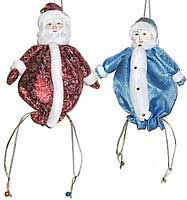 Дед Мороз, Снегурочка - куклы-мешки, оригинальная подарочная упаковка из фарфора и текстиля